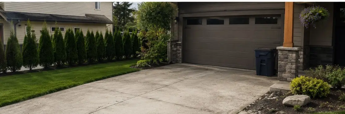 The same driveway completely cleared
