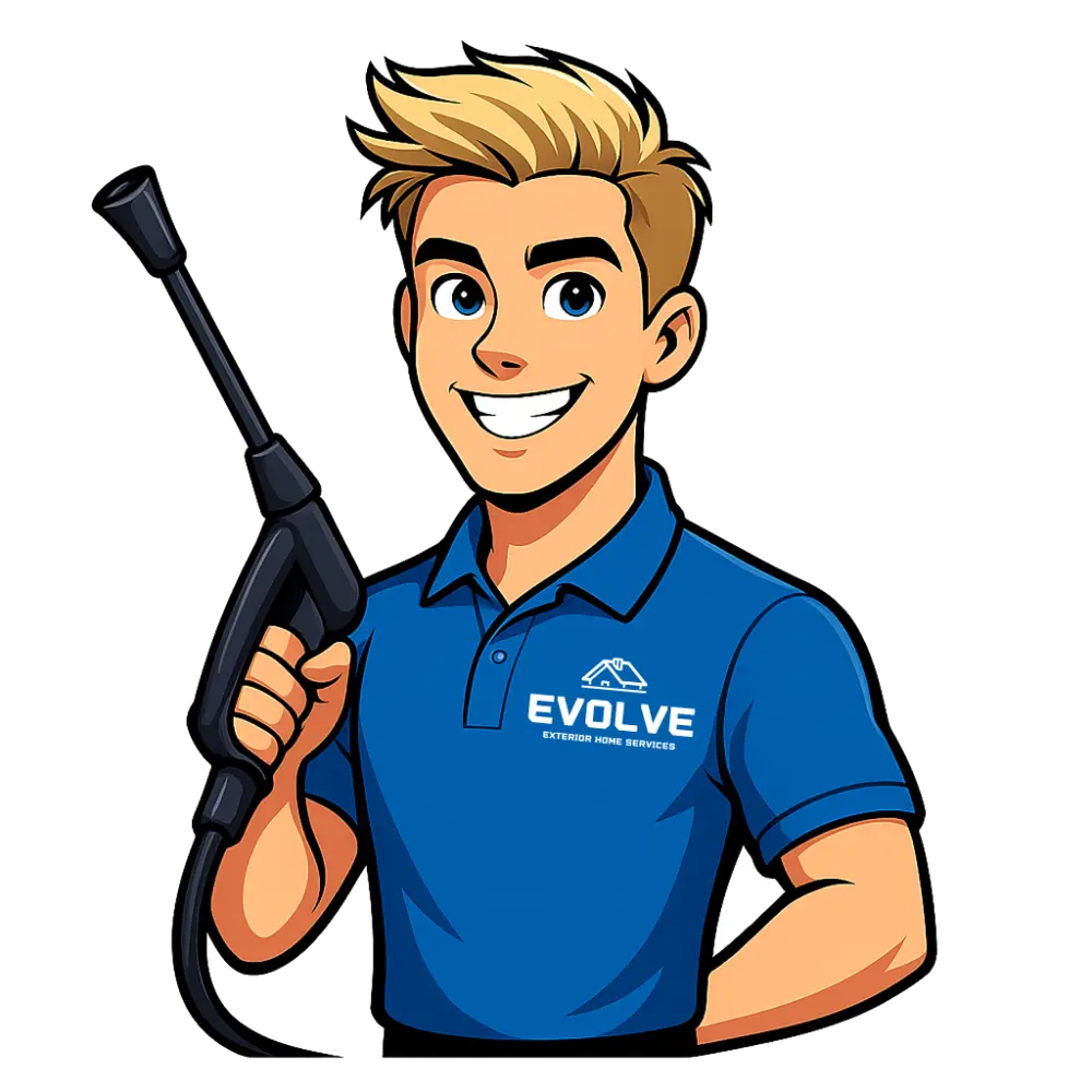 Evolve mascot giving a confident smile